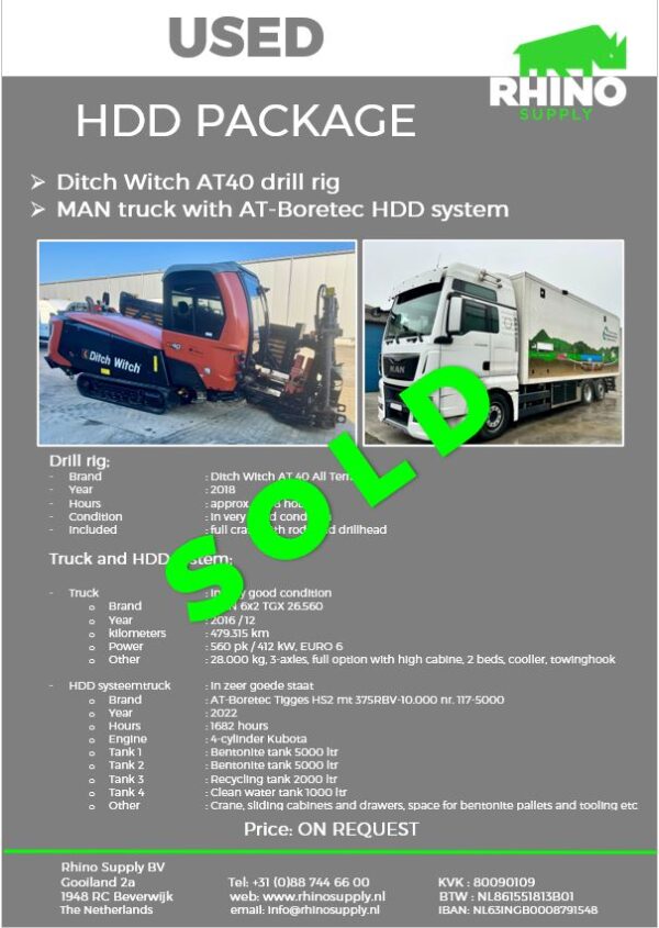 USED HDD Package Ditch Witch AT40 + HDD systemtruck